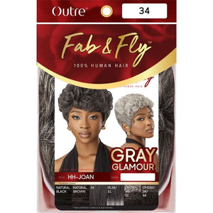 Outre Fab & Fly Human Hair Gray Glamour Wig - Joan