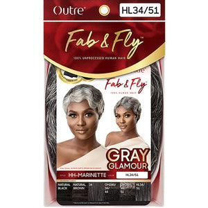 Outre Fab & Fly Human Hair Gray Glamour Wig - Marinette