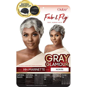 Outre Fab & Fly Human Hair Gray Glamour Wig - Marinette