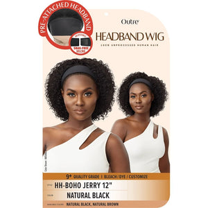 Outre Human Hair Headband Wig - HH-Boho Jerry 12"