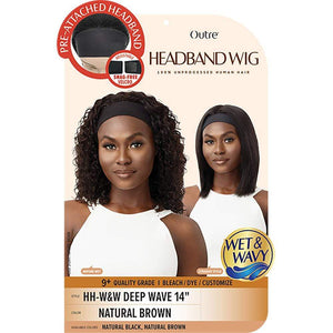 Outre Human Hair Wet & Wavy Headband Wig - Deep Wave 14"