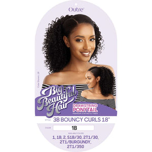 Outre Synthetic Drawstring Ponytail - 3B Bouncy Curls 18"