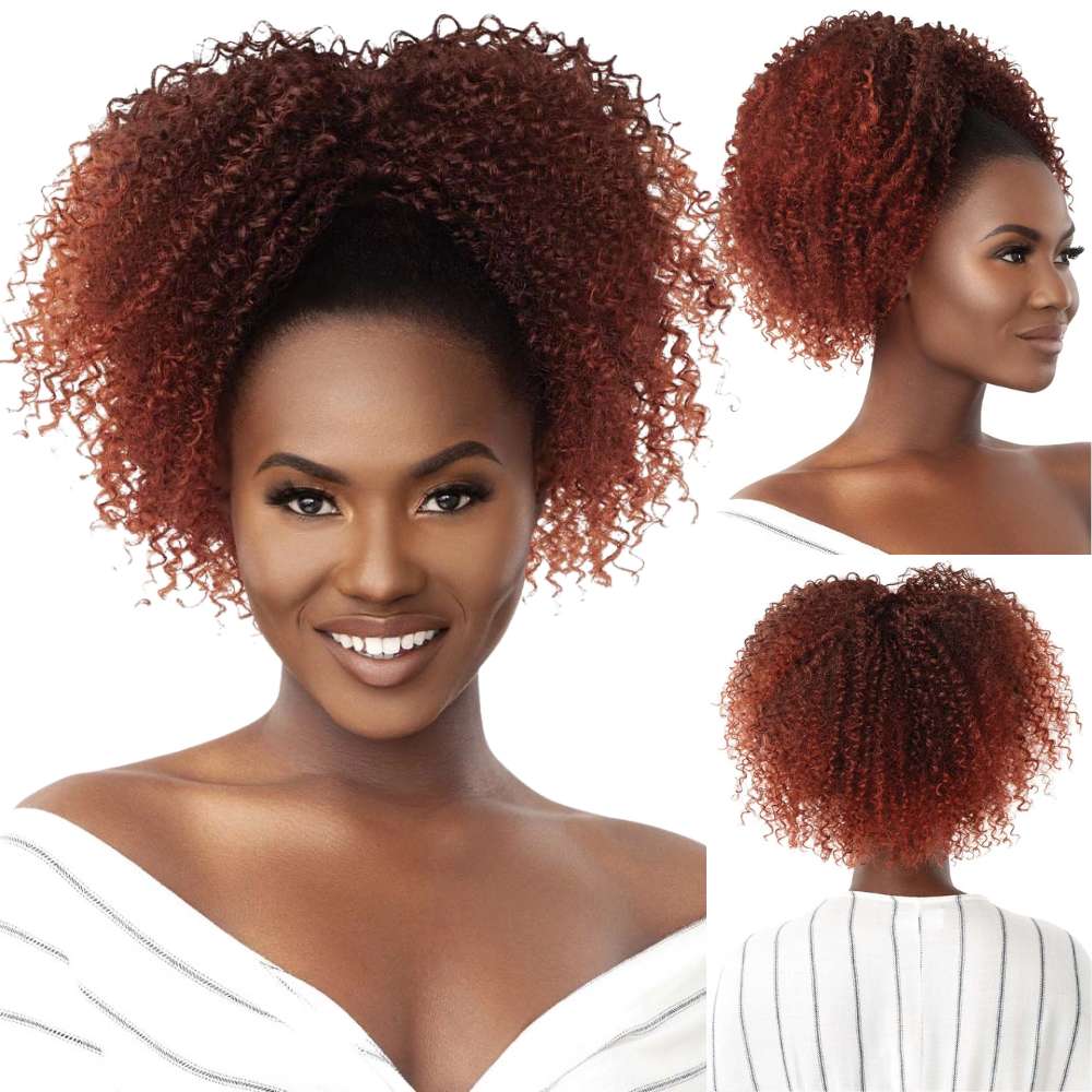 Outre Synthetic Drawstring Ponytail - 4A Kinky Koils 14"