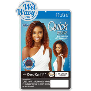 Outre Wet & Wavy Quick Weave Half Wig - Deep Curl 14"