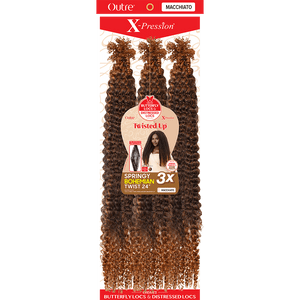 Outre X-Pression Twisted Up Crochet Hair - 3x Springy Bohemian Twist 24"