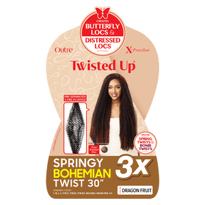 Outre X-Pression Twisted Up Crochet Hair - 3x Springy Bohemian Twist 30"