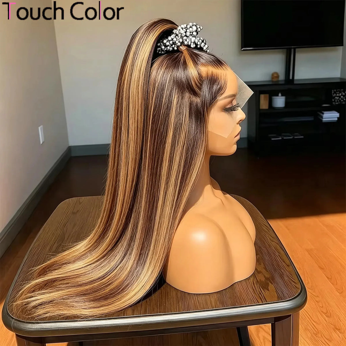 P4/27 Highlight Bone Straight Vietnamese Hair 13x6 HD Lace Frontal Wig Honey Blonde Straight Baby Hair Human Hair Wigs For Women