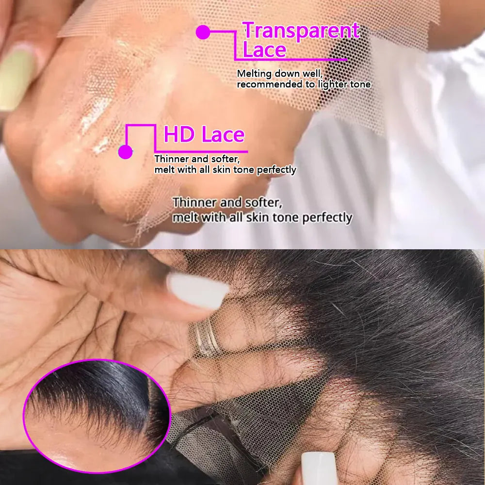 P4/27 highlight straight lace front human hair wig for women, 200 density with pre-plucked HD lace frontal