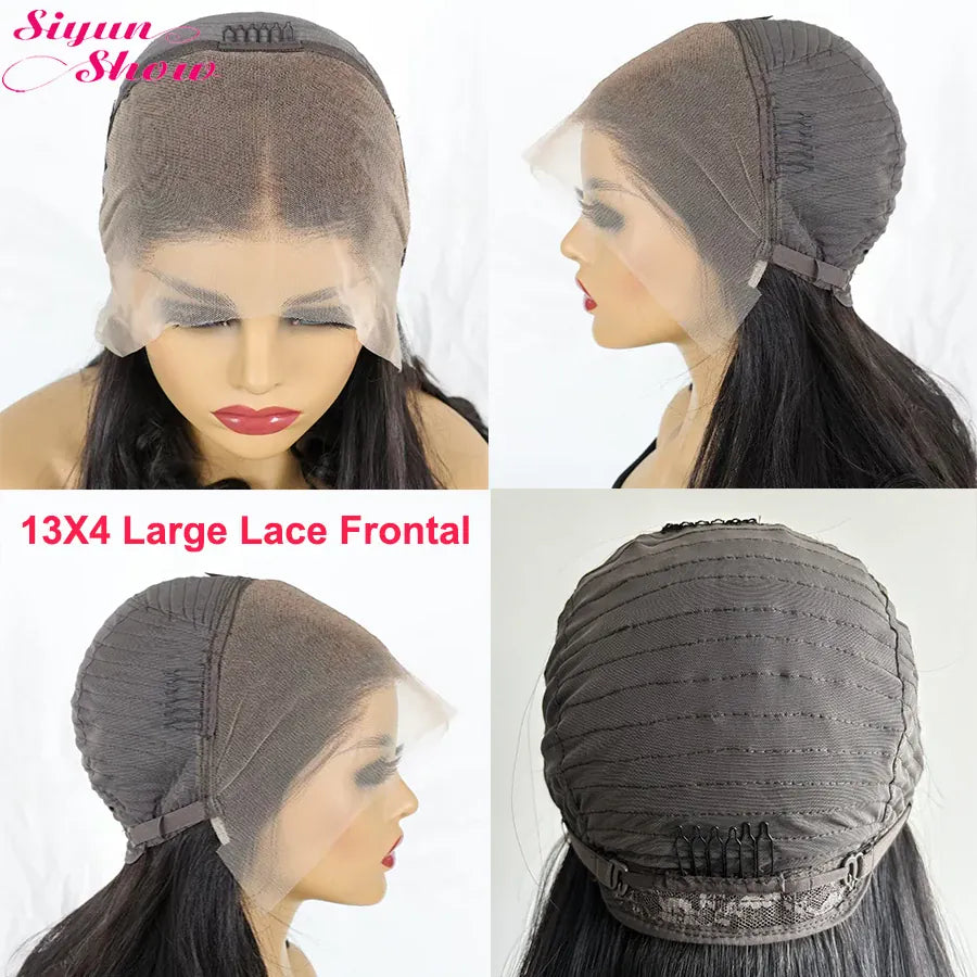 P4/27 Kinky Straight Wigs Highlight Vietnamese Super Double Drawn Human Hair Wigs HD Transparent Lace Frontal Wig Bleached Knots