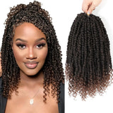 Passion Twist Crochet Hair 10 Inch Short Pre Looped Passion Twist Hair Extensions Pre Twisted Crochet Synthetic Braiding Hair 8 Packs Natural Black Braids for Women