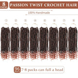 Passion Twist Crochet Hair 10 Inch Short Pre Looped Passion Twist Hair Extensions Pre Twisted Crochet Synthetic Braiding Hair 8 Packs Natural Black Braids for Women