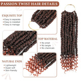 Passion Twist Crochet Hair 10 Inch Short Pre Looped Passion Twist Hair Extensions Pre Twisted Crochet Synthetic Braiding Hair 8 Packs Natural Black Braids for Women