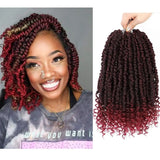 Passion Twist Crochet Hair 10 Inch Short Pre Looped Passion Twist Hair Extensions Pre Twisted Crochet Synthetic Braiding Hair 8 Packs Natural Black Braids for Women