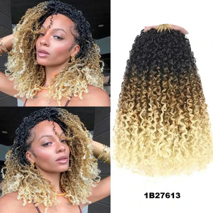 Passion Twist Crochet Hair, Ombre Synthetic Pre-Looped, Pre-Twisted Hair Extensions 8"-14"