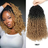 (Vander Built) Passion Twist Crochet Hair, Ombre Synthetic Pre-Looped, Pre-Twisted Hair Extensions 8"-14"