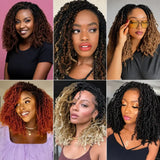 (Vander Built) Passion Twist Crochet Hair, Ombre Synthetic Pre-Looped, Pre-Twisted Hair Extensions 8"-14"