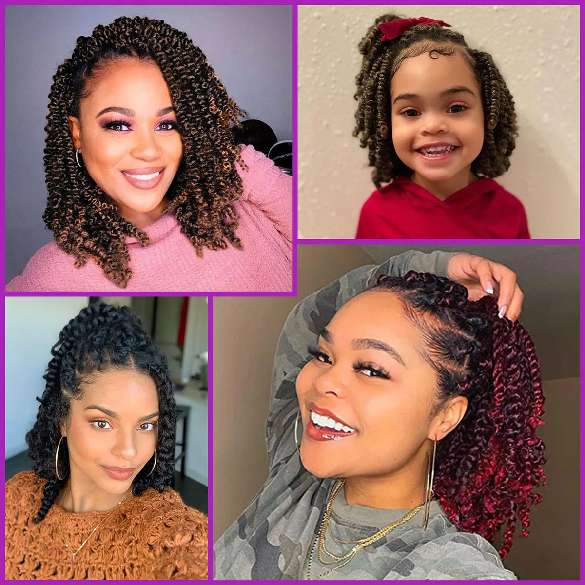 Passion Twist Synthetic Hair 1-8 Packs Passion Twist Crochet Hair for Black Women, Prelooped Crochet Twist Hair with Curly Ends