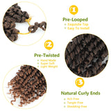 Passion Twist Synthetic Hair 1-8 Packs Passion Twist Crochet Hair for Black Women, Prelooped Crochet Twist Hair with Curly Ends