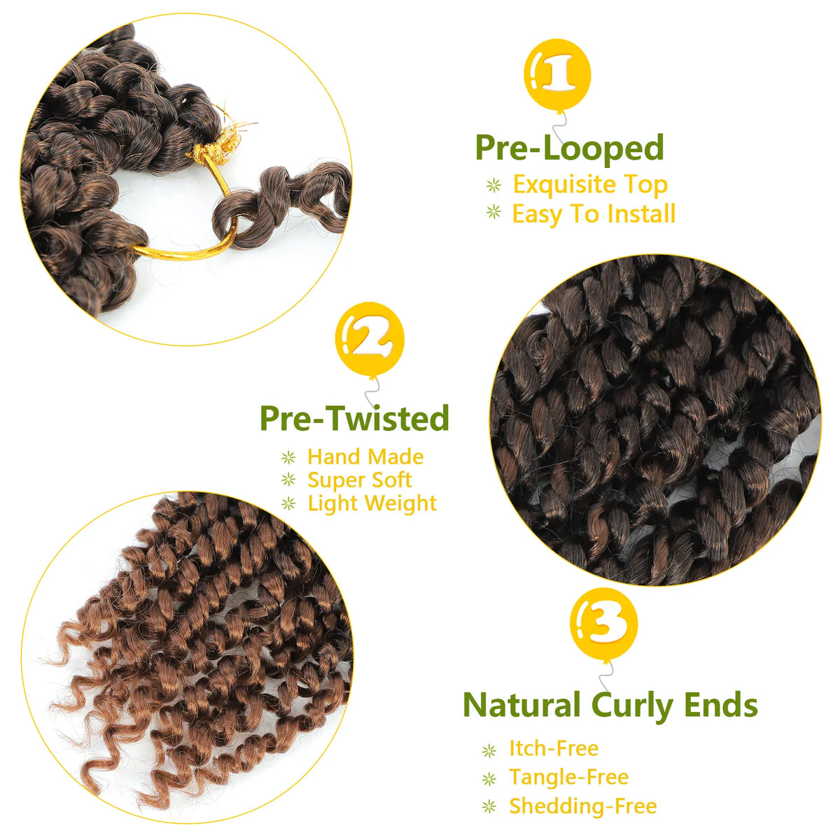 Passion Twist Synthetic Hair 1-8 Packs Passion Twist Crochet Hair for Black Women, Prelooped Crochet Twist Hair with Curly Ends