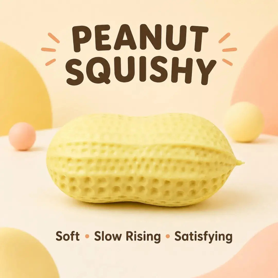Peanut Squishy Fidget Toy, Soft Slow Rising Sensory Stress Relief Squeeze for Kids and Adults