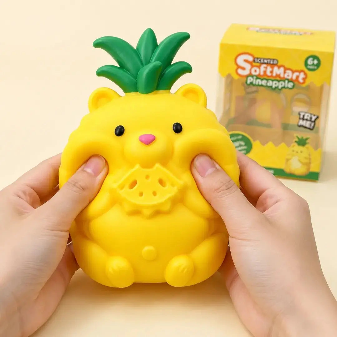 Pineapple Bear Squishy Fidget Toy, Soft Fast Rebound Sensory Stress Relief Squeeze