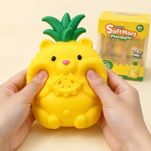 Pineapple Bear Squishy Fidget Toy, Soft Fast Rebound Sensory Stress Relief Squeeze