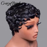 Pixie Cut Wig Human Hair Short Curly Pixie Wigs For Black Women Ready To Wear Glueless Short Pixie Cut Wigs Human Hair With Bang