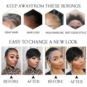 Pixie Cut Wig Human Hair Short Curly Pixie Wigs For Black Women Ready To Wear Glueless Short Pixie Cut Wigs Human Hair With Bang