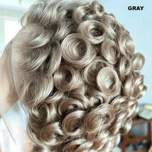 (Pomona) Pixie Finger Wave Human Hair Wig 13x4 Transparent Swiss Lace Front Short Ready to Wear Style