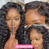 Pre Cut Glueless Human Hair Wig 13x4 Curly Lace Front Wig 7x5 Water Wave Lace Closure Wig Ready To Wear Deep Wave Wig For Women