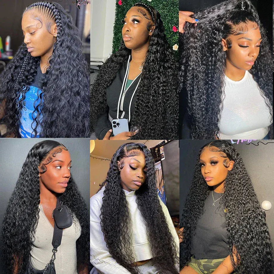 Pre Cut Glueless Human Hair Wig 13x4 Curly Lace Front Wig 7x5 Water Wave Lace Closure Wig Ready To Wear Deep Wave Wig For Women