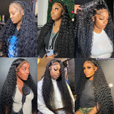 Pre Cut Glueless Human Hair Wig 13x4 Curly Lace Front Wig 7x5 Water Wave Lace Closure Wig Ready To Wear Deep Wave Wig For Women