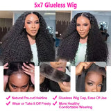 Pre Cut Glueless Human Hair Wig 13x4 Curly Lace Front Wig 7x5 Water Wave Lace Closure Wig Ready To Wear Deep Wave Wig For Women