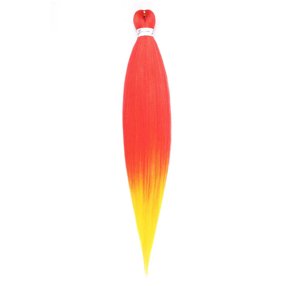 Pre-stretched Braids Hair Professional Itch Free Hot Water Setting Synthetic Fiber Ombre Yaki Texture Braid Hair Extensions