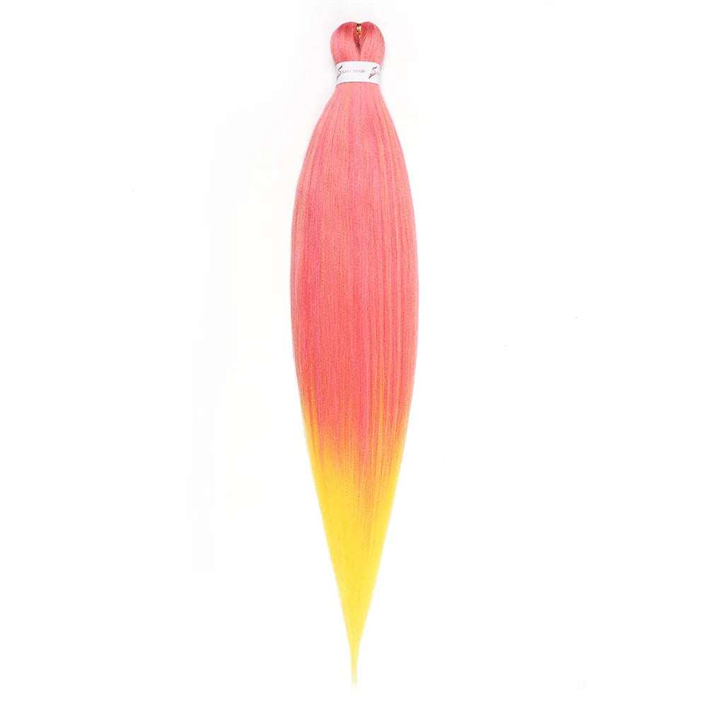 Pre-stretched Braids Hair Professional Itch Free Hot Water Setting Synthetic Fiber Ombre Yaki Texture Braid Hair Extensions