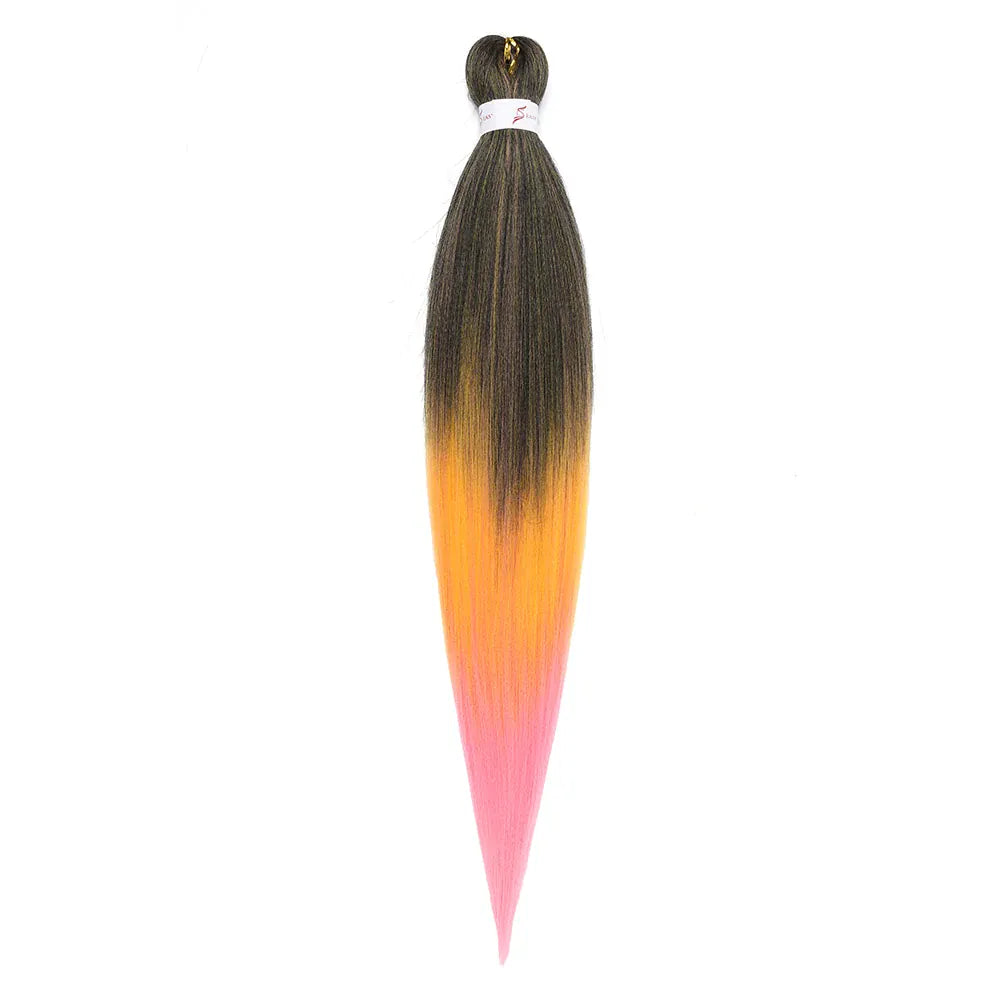 Pre-stretched Braids Hair Professional Itch Free Hot Water Setting Synthetic Fiber Ombre Yaki Texture Braid Hair Extensions
