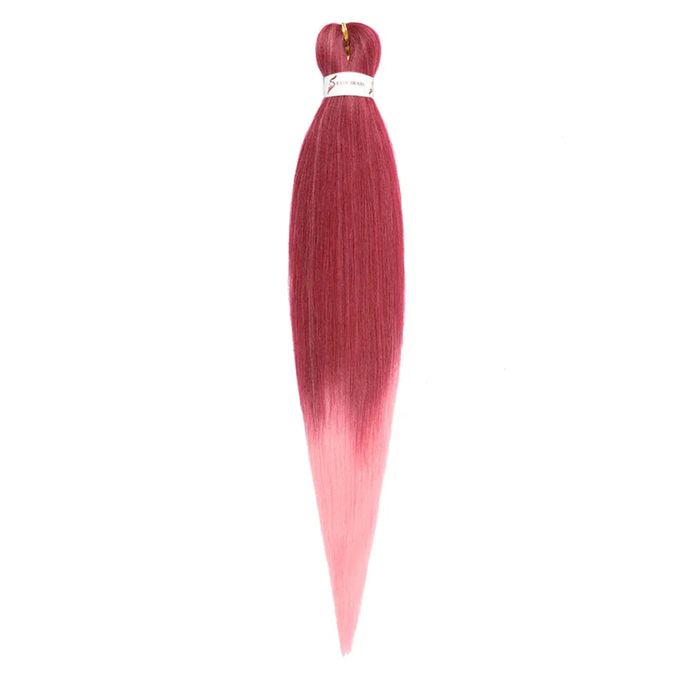 Pre-stretched Braids Hair Professional Itch Free Hot Water Setting Synthetic Fiber Ombre Yaki Texture Braid Hair Extensions