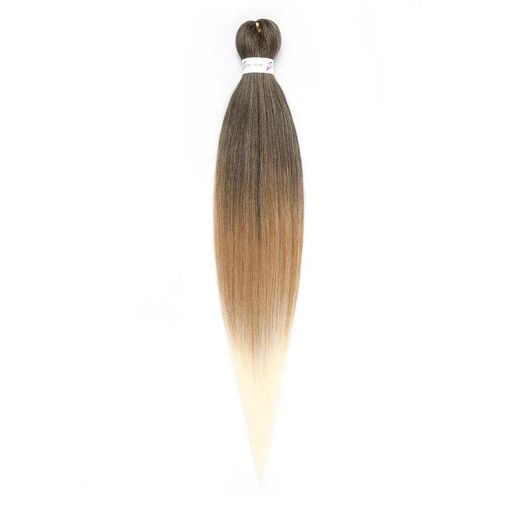 Pre-stretched Braids Hair Professional Itch Free Hot Water Setting Synthetic Fiber Ombre Yaki Texture Braid Hair Extensions