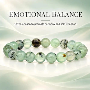 Prehnite Crystal Beaded Bracelet for Calm, Intuition and Emotional Balance