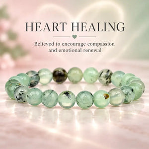 Prehnite Crystal Beaded Bracelet for Calm, Intuition and Emotional Balance