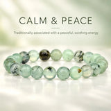 Prehnite Crystal Beaded Bracelet for Calm, Intuition and Emotional Balance