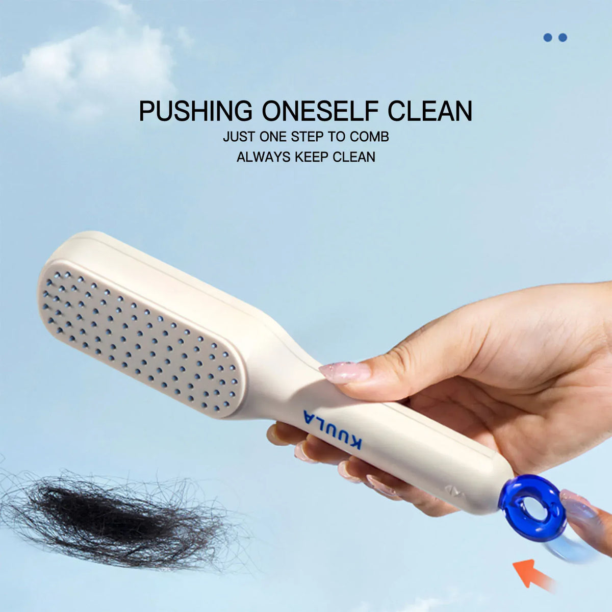 Professional Hair Brush Self Cleaning Detangling Comb for Daily Care Anti Static Scalp Massage Tool for Women Men ABS