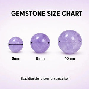 Purple Aquamarine Stone Bracelet, Gemstone Stretch Bead Bracelet for Women and Men