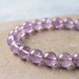 Purple Natural Lavender Amethyst Beaded Bracelet Healing Semi-Precious Gemstone Jewelry for Calm Intuition Women Gift