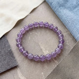 Purple Natural Lavender Amethyst Beaded Bracelet Healing Semi-Precious Gemstone Jewelry for Calm Intuition Women Gift