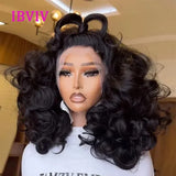 Raw Hair Vietnamese 250 Density 100% Hair Lace Frontal Wig Bouncy Wave Loose Wave Bob Wig Lace Front Hair Synthetic Material Wig