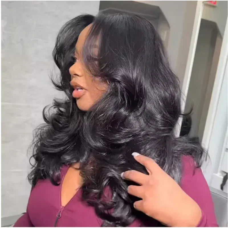 Raw Peruvian Body Wave Human Hair Wig for Women 40-42 Inch HD Lace Front 13x6 Glueless Closure 13x4 Frontal Wigs