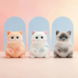 Realistic Cat Squishy Fidget Toy, Soft Flocked Slow Rising Sensory Squeeze