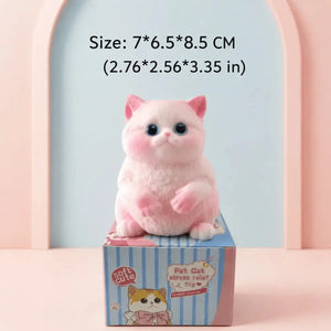 Realistic Cat Squishy Fidget Toy, Soft Flocked Slow Rising Sensory Squeeze
