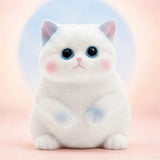 Realistic cat squishy fidget toy with soft flocked surface, slow-rising sensory squeeze toy for stress relief and tactile fun.